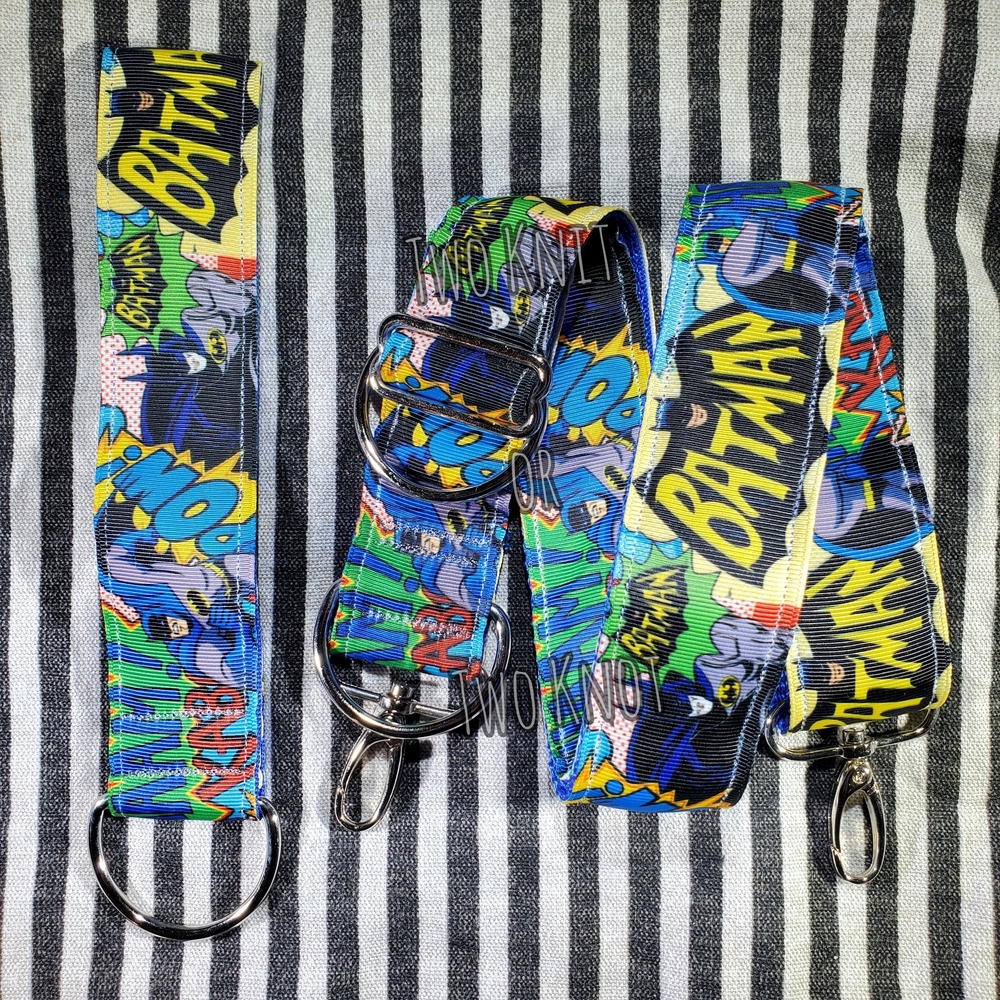 Hand Crafted Batman Multi-Color Comic Laptop Bag Guitar Strap And Fob CNC NWT